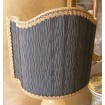 Venetian Lampshade in Rubelli Black Pleated Taffetas Fabric Half Lamp Shade