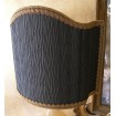 Venetian Lampshade in Rubelli Black Pleated Taffetas Fabric Half Lamp Shade