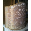 Venetian Lampshade in Rubelli Silk Lampas Fabric Ivory and Gold Gianduja Pattern Half Lamp Shade