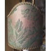 Clip-On Shield Shade Fortuny Fabric Olimpia in Green & Silvery Gold Mini Lamp Shade