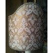 Clip-On Shield Shade Fortuny Fabric Delfino Ivory & Gold Half Lamp Shade