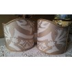 Wall Sconce Clip-On Shield Shade Fortuny Fabric  Carnavalet in White & Silvery Gold Half Lampshade