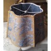 Fancy Square Lamp Shade Fortuny Fabric Blue & Silvery Gold Demedici Pattern