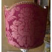 Venetian Lamp Shade in Rubelli Silk Damask Fabric Cardinal Red Ruzante Pattern Half Lampshade