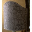 Shield Lamp Shade White and Silver Silk Jacquard Rubelli Fabric Les Indes Galantes Pattern