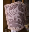 Wall Sconce Venetian Clip On Shield Shade Fortuny Fabric Grey and White Lucrezia Pattern Half Lampshade