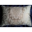 Throw Pillow Cushion Cover Fortuny Fabric White and Gold Carnavalet Pattern