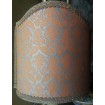Venetian Lamp Shade Fortuny Fabric Delfino Melon & Silvery Gold Half Lampshade
