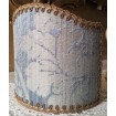 Clip-On Mini Lampshade Rubelli Ruzante Pale Blue Silk Damask Fabric Shield Shade