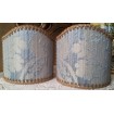 Clip-On Mini Lampshade Rubelli Ruzante Pale Blue Silk Damask Fabric Shield Shade