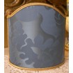 Clip-On Mini Lampshade Rubelli Fabric Blue Balthasar Pure Silk Damask Shield Shade