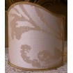 Clip-On Shield Shade Rubelli Fabric Maurilia Ivory Crinkled Damask Mini Lampshade
