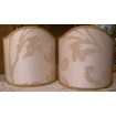 Clip-On Shield Shade Rubelli Fabric Maurilia Ivory Crinkled Damask Mini Lampshade