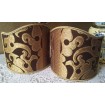 Wall Sconce Clip-On Shield Shade Brown and Gold Silk Lampas Rubelli Fabric Belisario Pattern Mini Lampshade