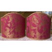 Wall Sconce Clip On Shield Shade in Cardinal and Gold Silk Jacquard Rubelli Les Indes Galantes Pattern