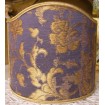 Wall Sconce Clip On Shield Shade in Blue Purple and Gold Silk Jacquard Rubelli Les Indes Galantes Pattern