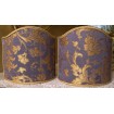 Ventolina per Applique in Tessuto Jacquard di Seta Rubelli Les Indes Galantes Viola Copiativo e Oro