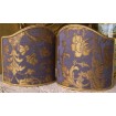Wall Sconce Clip On Shield Shade in Blue Purple and Gold Silk Jacquard Rubelli Les Indes Galantes Pattern