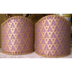 Wall Sconce Clip-On Shield Shades Fortuny Fabric Chinese Plum & Gold Murillo Pattern Half Lampshade