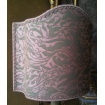 Venetian Lamp Shade Fortuny Fabric Old Rose & Celadon Leopardi Pattern Half Lampshade