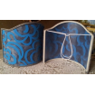 Wall Sconce Clip-On Shield Shade Fortuny Fabric Turkish Blues Nuvole Pattern