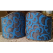 Wall Sconce Clip-On Shield Shade Fortuny Fabric Turkish Blues Nuvole Pattern