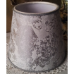 Clip On Lamp Shade in Silver Jacquard Rubelli Fabric Mirage Pattern