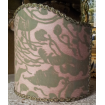 Abat Jour à Pince Fait Main Tissu Fortuny Leopardi Rose Antique et Vert Celadon