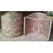 Wall Sconce Clip-On Shield Shade Fortuny Fabric Old Rose & Celadon Leopardi Pattern Mini Lampshade
