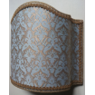 Wall Light Half Lampshade Fortuny Fabric Aquamarine & Silvery Gold Delfino Pattern
