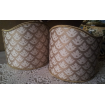 Wall Sconce Clip-On Lamp Shade Fortuny Fabric Ivory & Silvery Gold Canestrelli Pattern