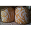 Wall Sconce Clip-On Shield Shade Fortuny Fabric Yellow & White Uccelli Pattern