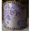 Wall Sconce Clip-On Shield Shade Fortuny Fabric  Carnavalet in Royal Purple & Silvery Gold Half Lampshade