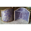 Wall Sconce Clip-On Shield Shade Fortuny Fabric  Carnavalet in Royal Purple & Silvery Gold Half Lampshade