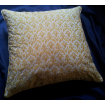 Throw Pillow Cushion Cover Fortuny Fabric Yellow and White Delfino Pattern