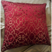 Throw Pillow Case Red and Gold Silk Lampas Rubelli Fabric Morosini Pattern