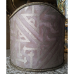 Wall Sconce Clip-On Shield Shade Fortuny Fabric Platinum & Silvery Gold Simboli Pattern
