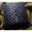 Throw Pillow Case Black Silk Lampas Rubelli Fabric Morosini Pattern
