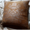 Throw Pillow Cushion Cover Fortuny Fabric Warm French Brown & Gold Boucher Pattern