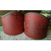 Clip-On Lamp Shade Coral Red Rubelli Jacquard Fabric Lacca Pattern