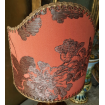 Clip On Lamp Shade Coral Silk Brocade Rubelli Fabric Lady Hamilton Pattern Half Lampshade