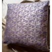 Fortuny Fabric Box Edge Throw Pillow Cushion Cover Royal Purple & Silvery Gold Richelieu Pattern