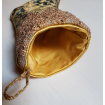 Luxury Christmas Stocking Sky Blue & Gold Silk Jacquard Rubelli Fabric Les Indes Galantes Pattern