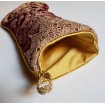 Luxury Christmas Stocking Cardinal & Gold Silk Jacquard Rubelli Fabric Les Indes Galantes Pattern