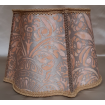 Fancy Square Lamp Shade Fortuny Fabric Apricot & Silvery Gold Campanelle Pattern Florentine Lampshade