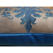 Fortuny Fabric Throw Pillow Cushion Cover Glicine Pattern (Blue) Green & Gold Texture
