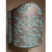 Venetian Lamp Shade Fortuny Fabric Peacock & Silvery Gold Carnavalet Pattern 