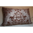 Lumbar Throw Pillow Cushion Cover Fortuny Fabric Plum & Silvery Gold Dandolo Pattern