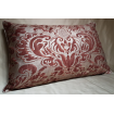 Lumbar Throw Pillow Cushion Cover Fortuny Fabric Deep Burgundy & Gold Sevigne Pattern