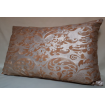 Lumbar Throw Pillow Cushion Cover Fortuny Fabric Warm French Brown & Gold Sevigne Pattern